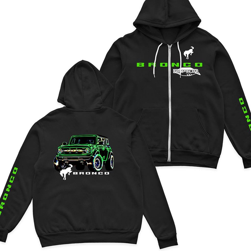 Bronco Raptor Neon 4x4 Zip Hoodie Supler Store