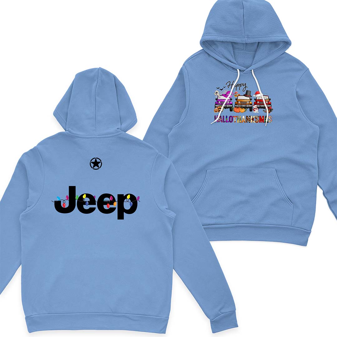 Happy Hallothanksmas Jeeps T-Shirt Hoodie Halloween Thanksgiving Christmas Supler Store