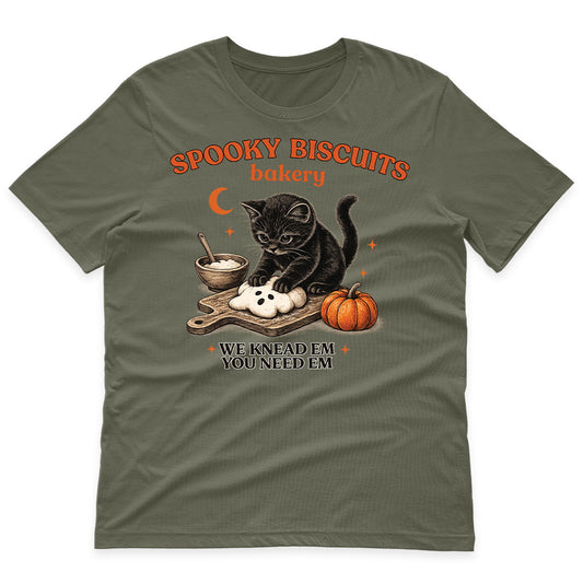 Kitty Biscuits Spooky Halloween Black Cat Shirt