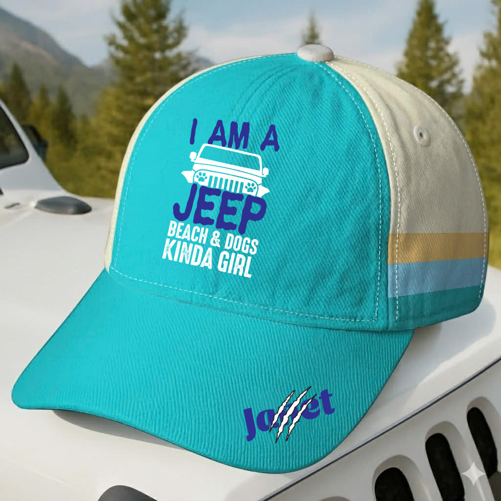 Personalized Jeep Beach Dogs Kinda Girl Hat Supler Store