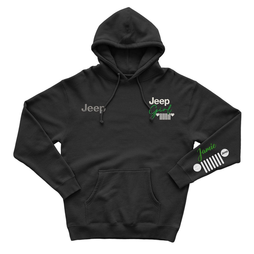 Personalized Embroidered Jeep Girl Grille Zip Hoodie Supler Store