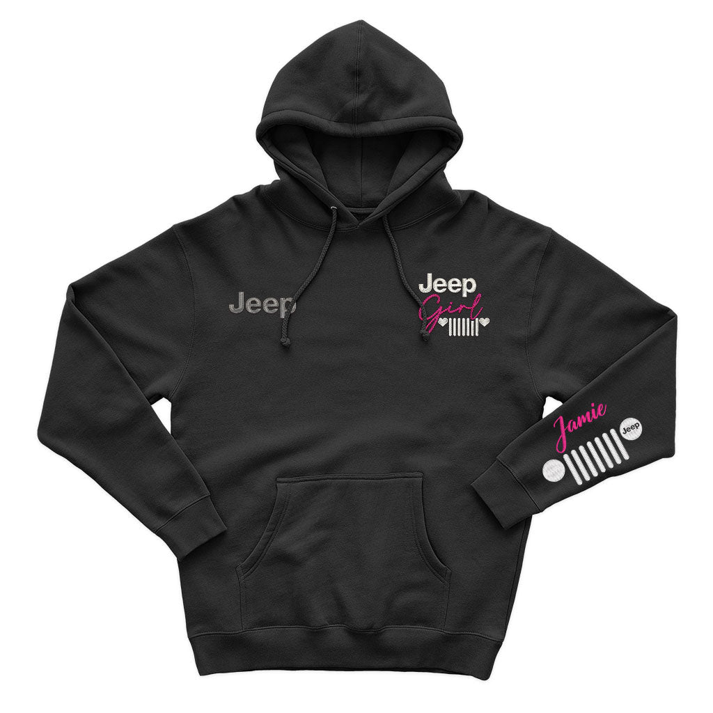 Personalized Embroidered Jeep Girl Grille Zip Hoodie Supler Store