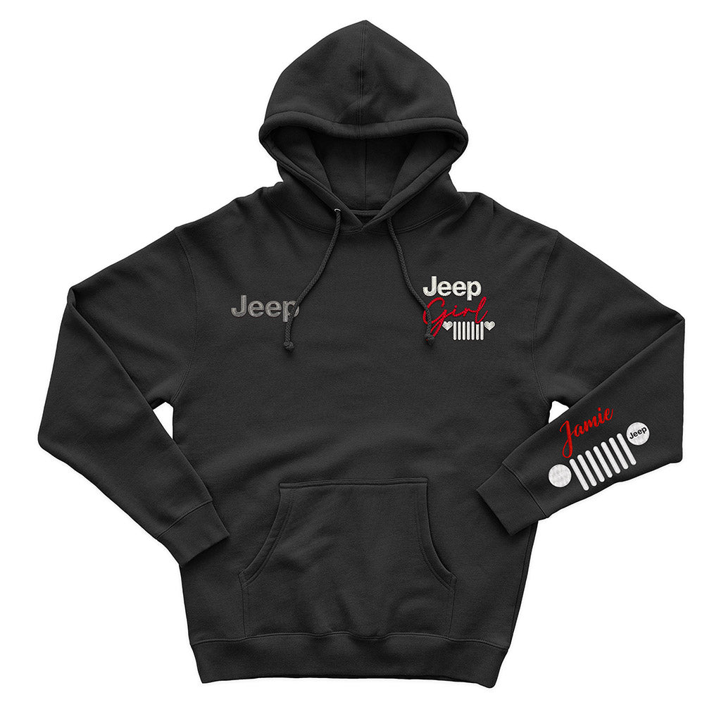 Personalized Embroidered Jeep Girl Grille Zip Hoodie Supler Store