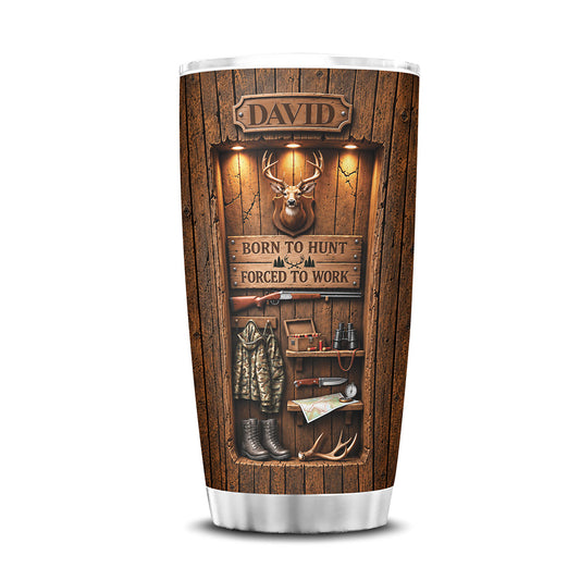 Personalized Deer Hunting Rustic Wood Tumbler