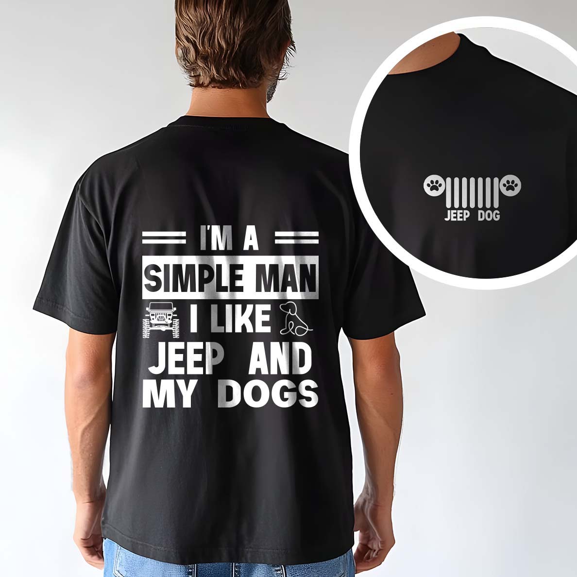 Jeep And Dogs I'm A Simple Man Men's T-Shirt Hoodie Supler Store