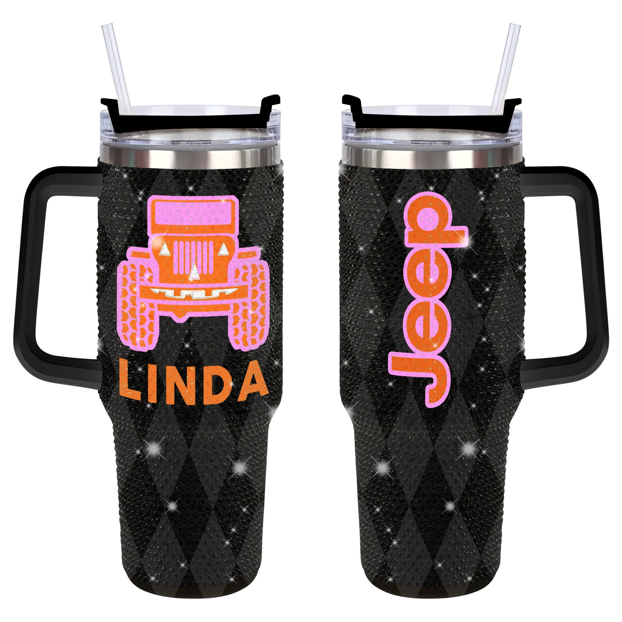 Personalized Jeepers Creepers Halloween Black Rhinestone Diamond Tumbl ...