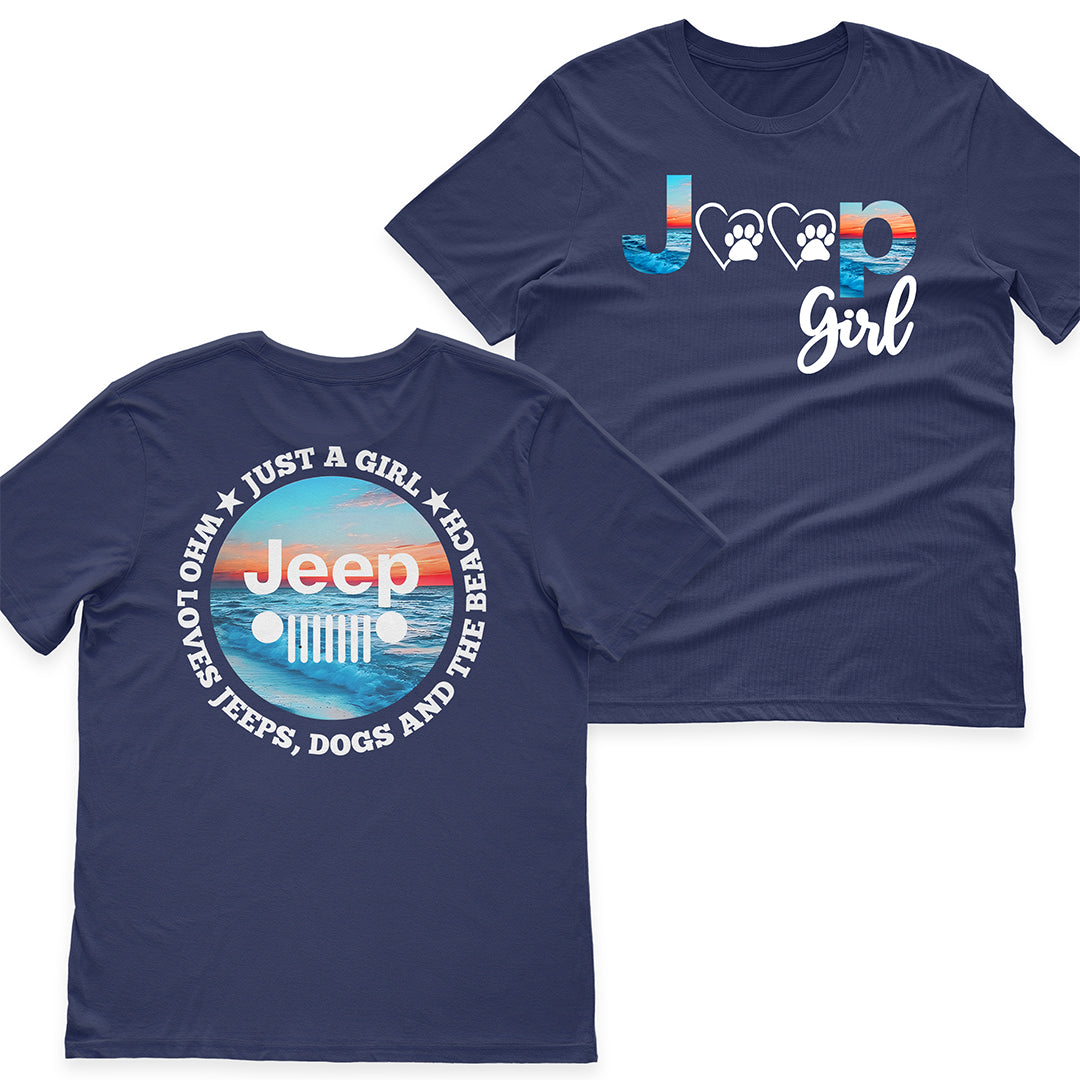 Just A Girl Who Loves Jeeps, Dogs And The Beach T-Shirt Hoodie Supler Store