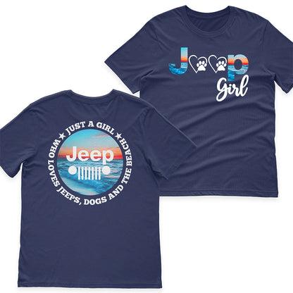 Just A Girl Who Loves Jeeps, Dogs And The Beach T-Shirt Hoodie Supler Store