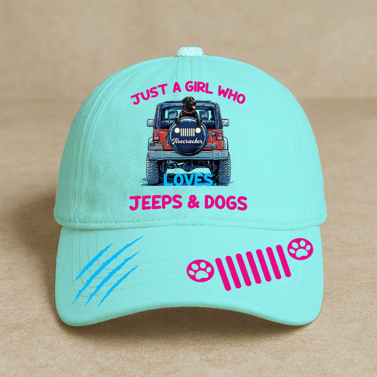Personalized Jeep Hat Just A Girl Who Loves Jeeps & Dogs Supler Store