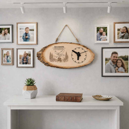 Dad & Daughter Best Friends For Life Jeep Personalized Wooden Clock