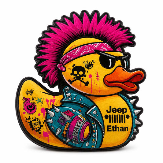 Jeep Punk Duck Personalized Pillow