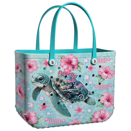 Jeep Girl Beach Turtle Personalized EVA Beach Bag