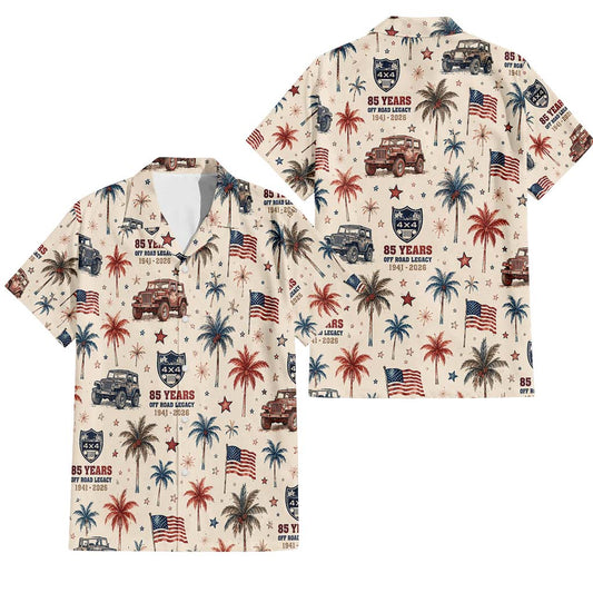 Jeep 85 Years Offroad US Flag Vintage Hawaiian Shirt