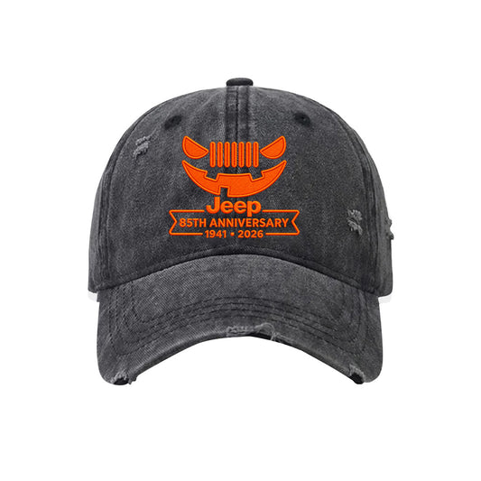 Halloween Jeep 85th Anniversary Embroidered Washed Cotton Baseball Cap