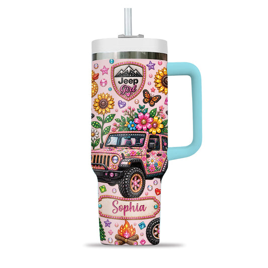 Jeep Girl Bedazzle Print Tumbler