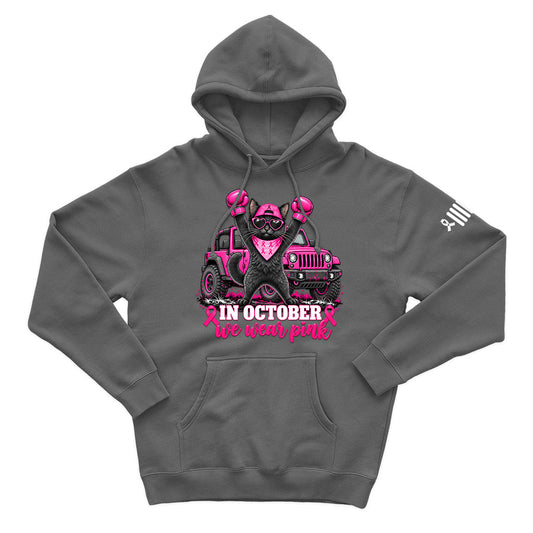Breast Cancer Awareness Jeep Black Cat Shirt