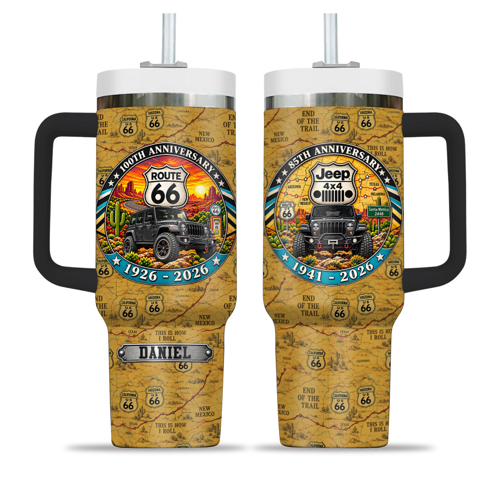 Jeep 85th Anniversary & Route 66 100th Anniversary Personalized Tumbler - 40-black.jpg