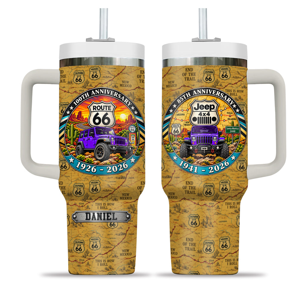 Jeep 85th Anniversary & Route 66 100th Anniversary Personalized Tumbler - 40-purple.jpg