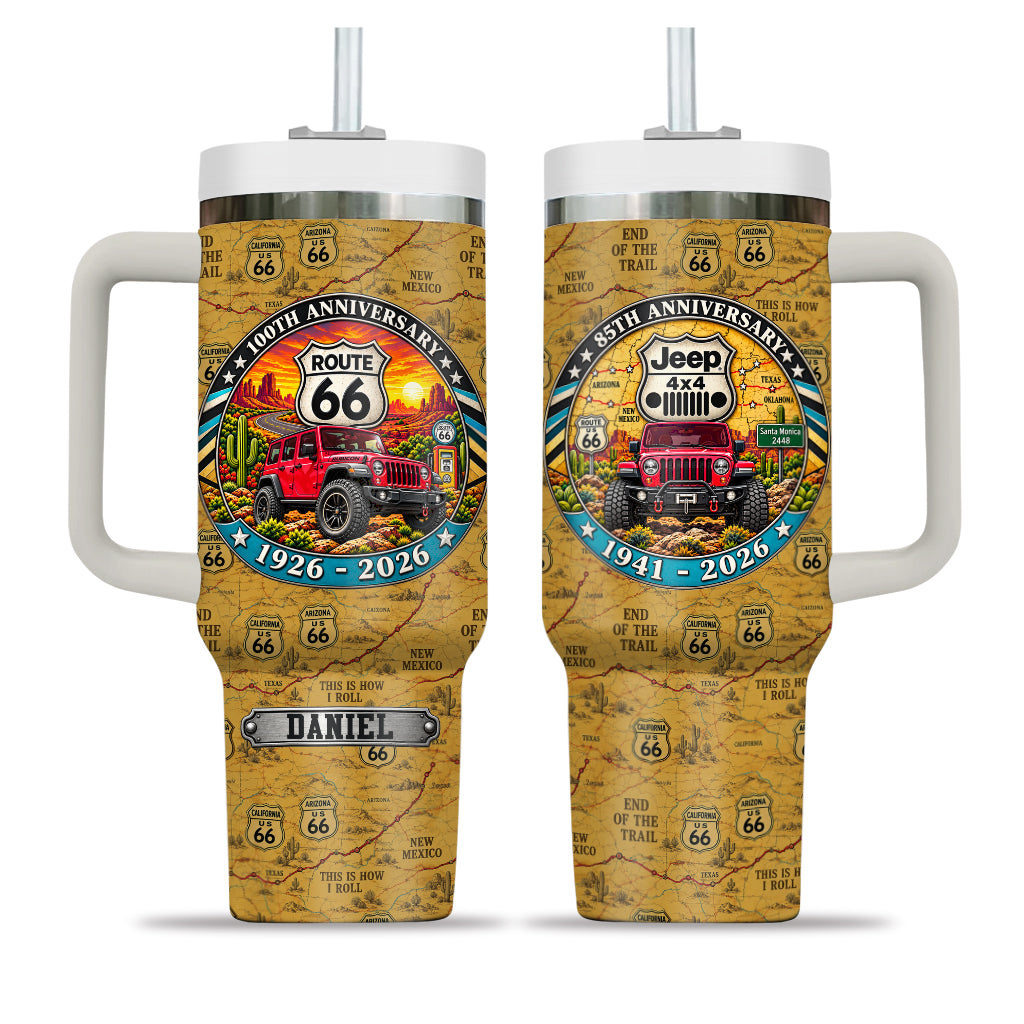 Jeep 85th Anniversary & Route 66 100th Anniversary Personalized Tumbler - 40-red.jpg