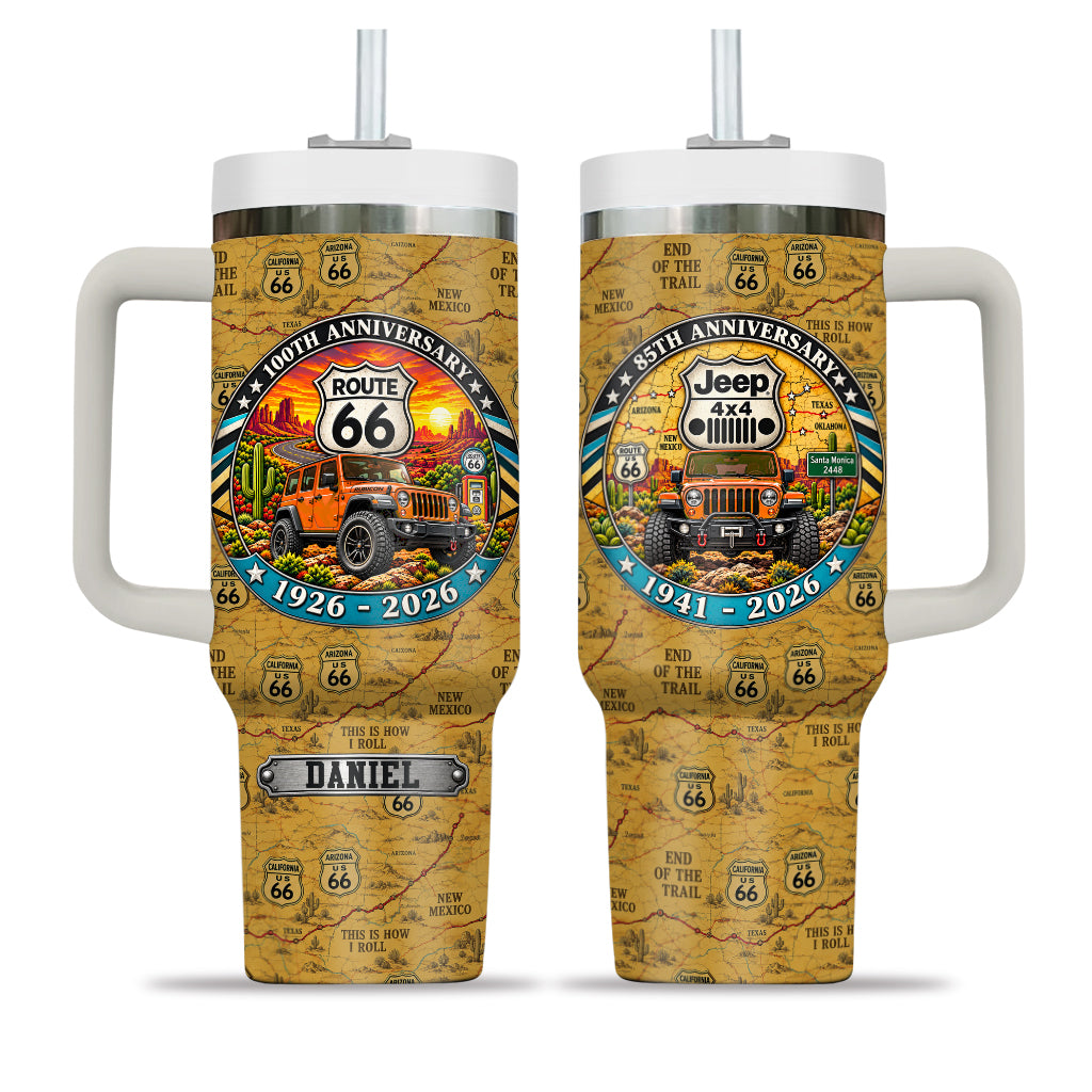 Jeep 85th Anniversary & Route 66 100th Anniversary Personalized Tumbler - mk-orange.jpg