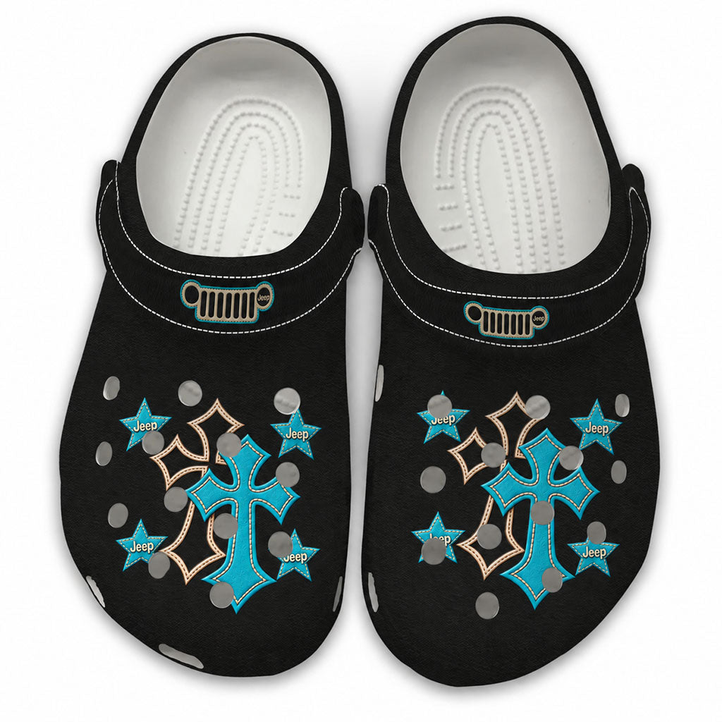 Jeep Christian Star Clogs - blue