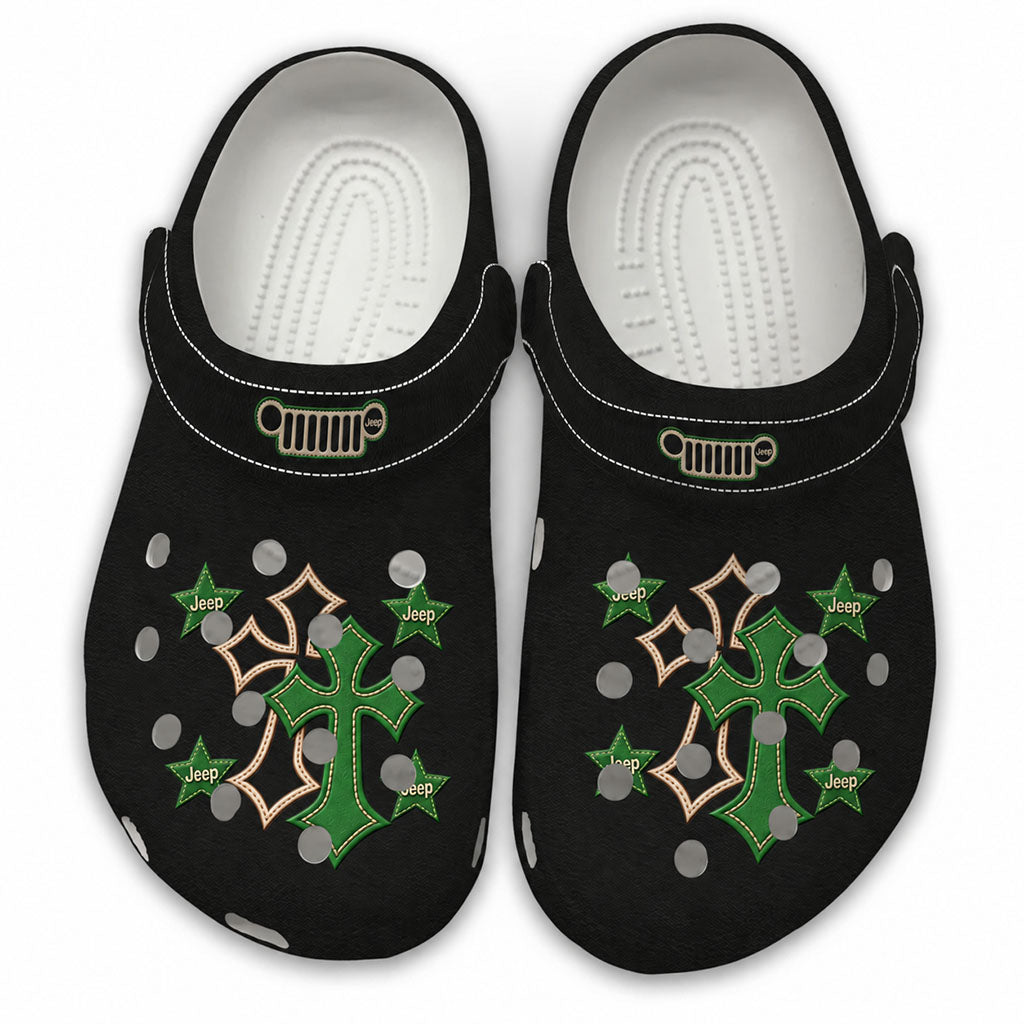 Jeep Christian Star Clogs - green