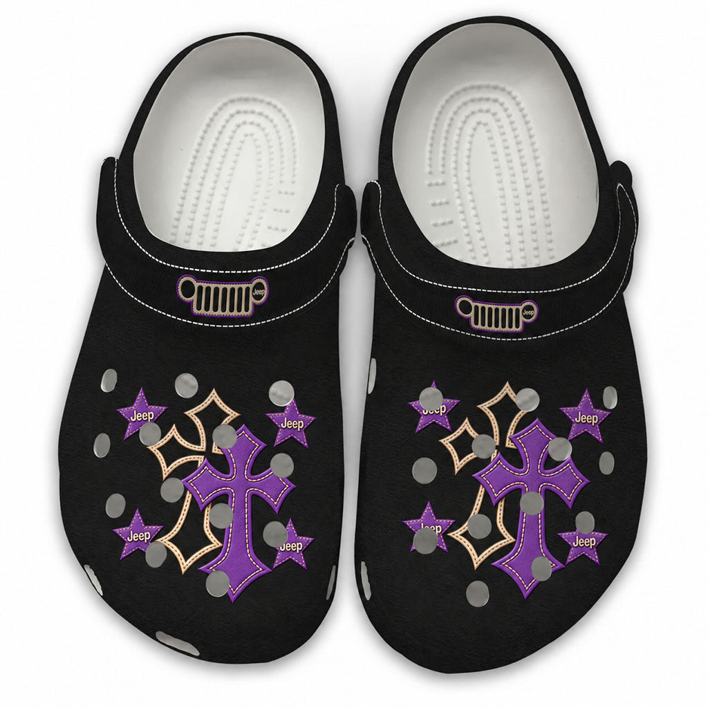 Jeep Christian Star Clogs - purple