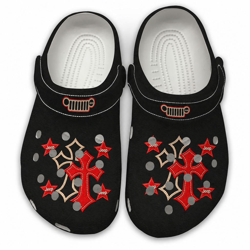 Jeep Christian Star Clogs - red