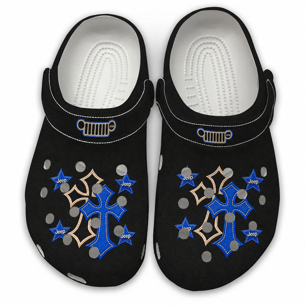 Jeep Christian Star Clogs - royal blue