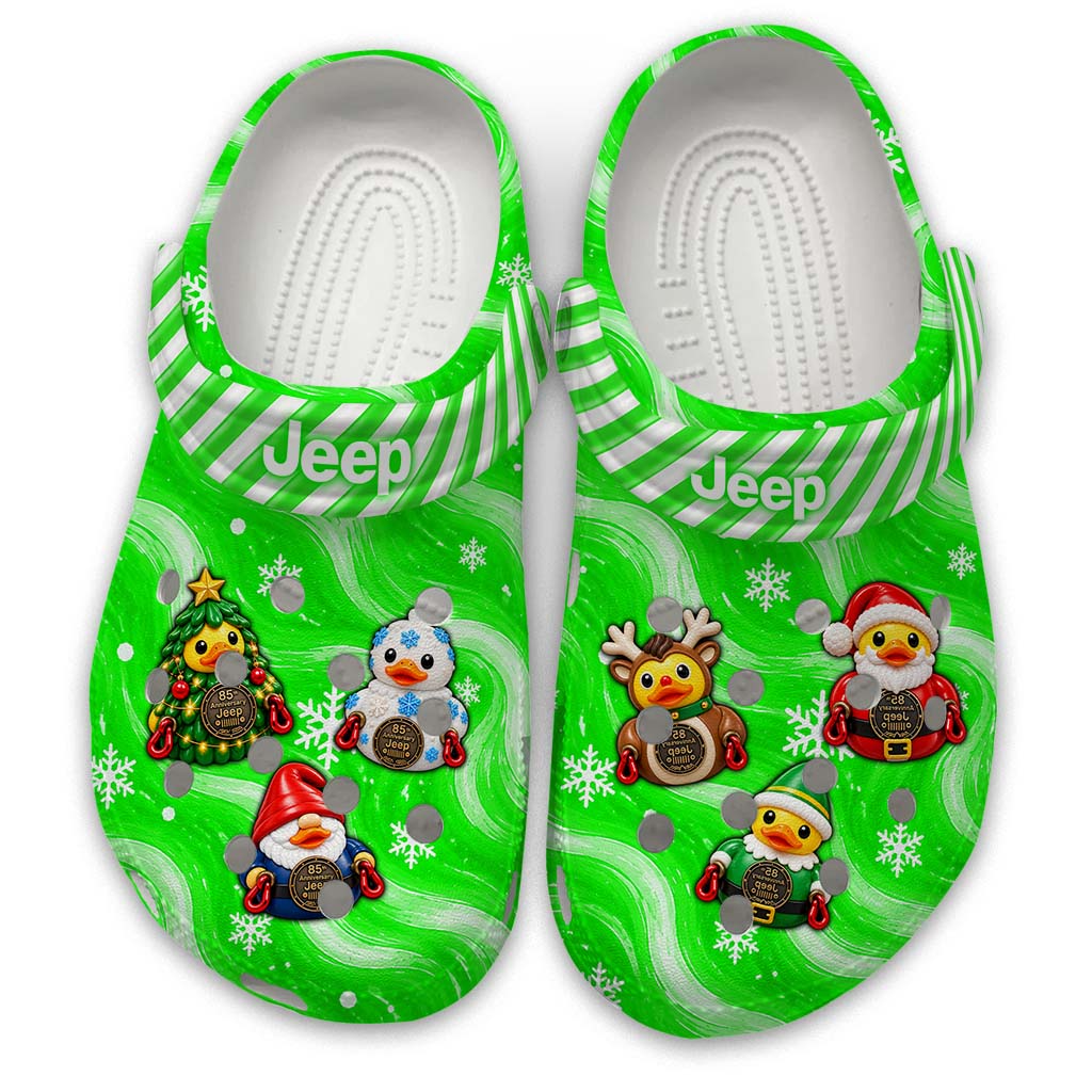 Jeep Christmas Duck Clogs - green