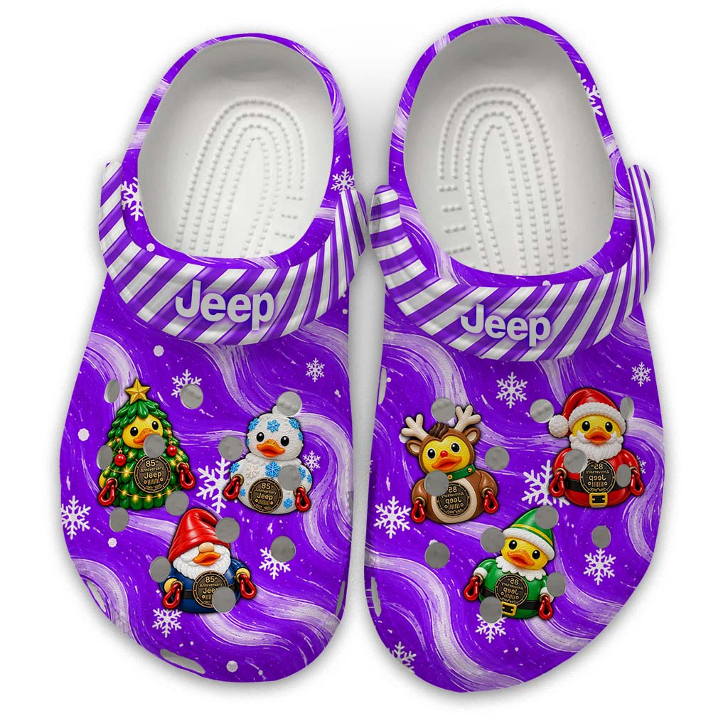 Jeep Christmas Duck Clogs - purple
