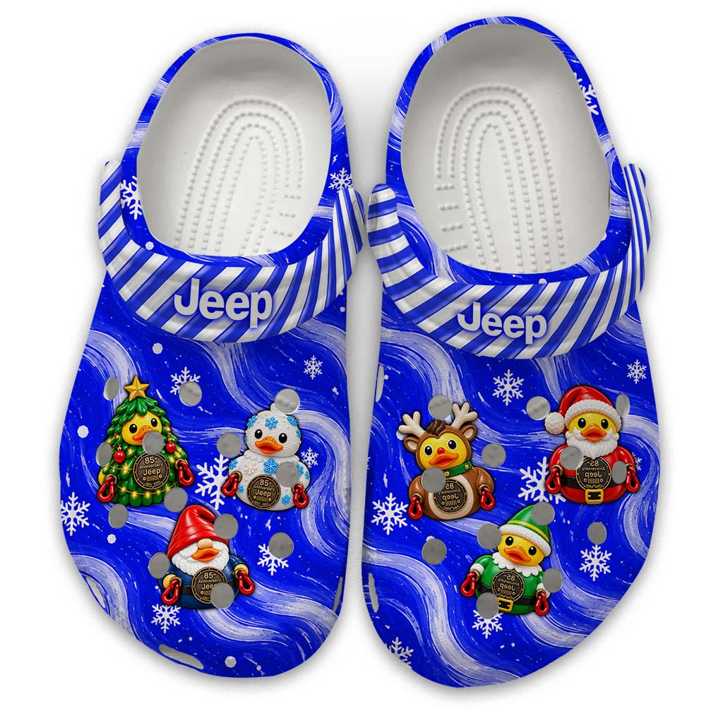 Jeep Christmas Duck Clogs - royal blue