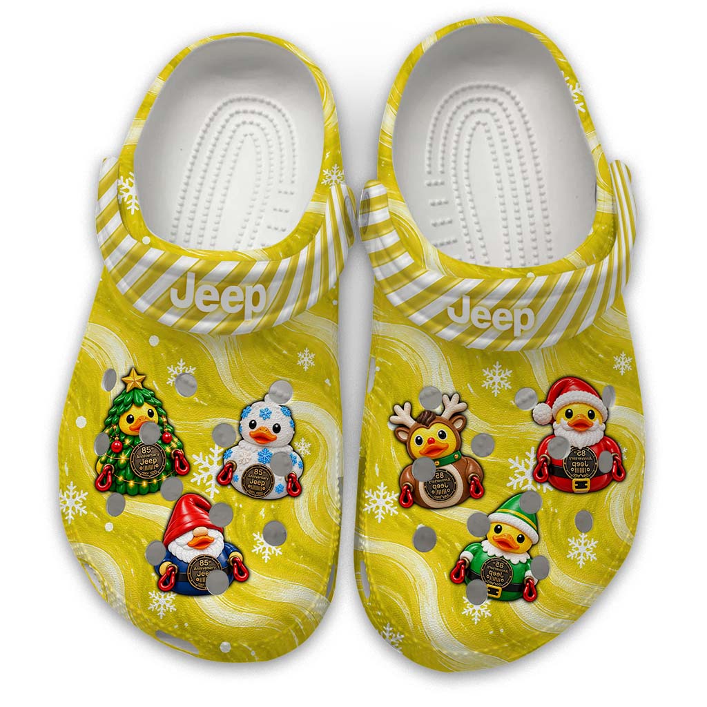 Jeep Christmas Duck Clogs - yellow