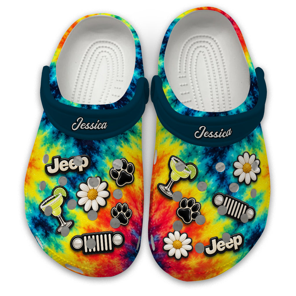 Jeep Girl Margarita Daisy Personalized Clogs - Margarita