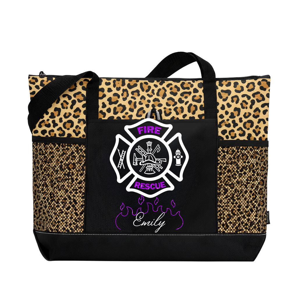 Personalized Fire Rescue Firefighter Girl Tote Bag Supler Store