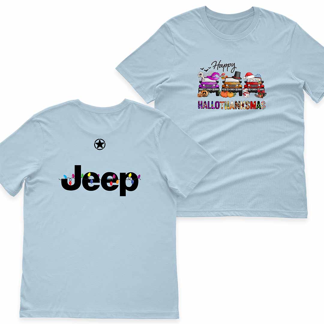 Happy Hallothanksmas Jeeps T-Shirt Hoodie Halloween Thanksgiving Christmas Supler Store