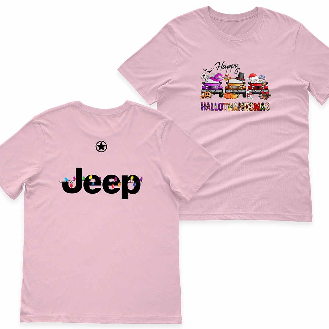 Happy Hallothanksmas Jeeps T-Shirt Hoodie Halloween Thanksgiving Christmas Supler Store