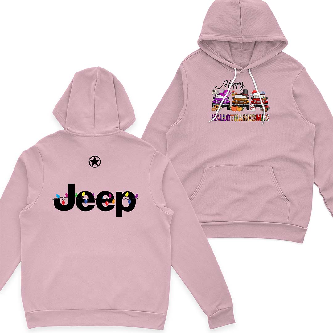 Happy Hallothanksmas Jeeps T-Shirt Hoodie Halloween Thanksgiving Christmas Supler Store