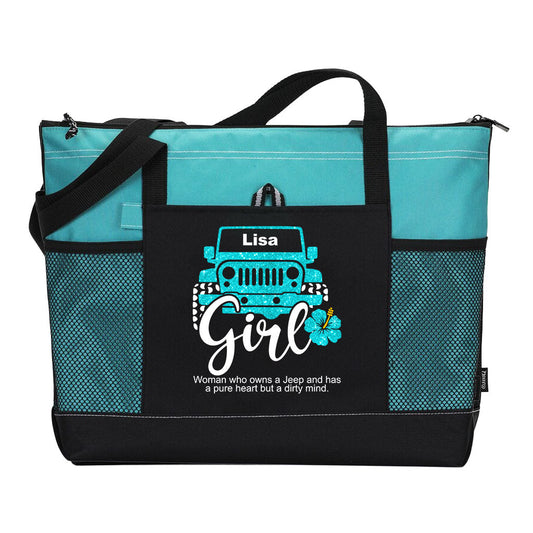 Personalized Jeep Girl Pure Heart Dirty Mind Tote Bag Supler Store