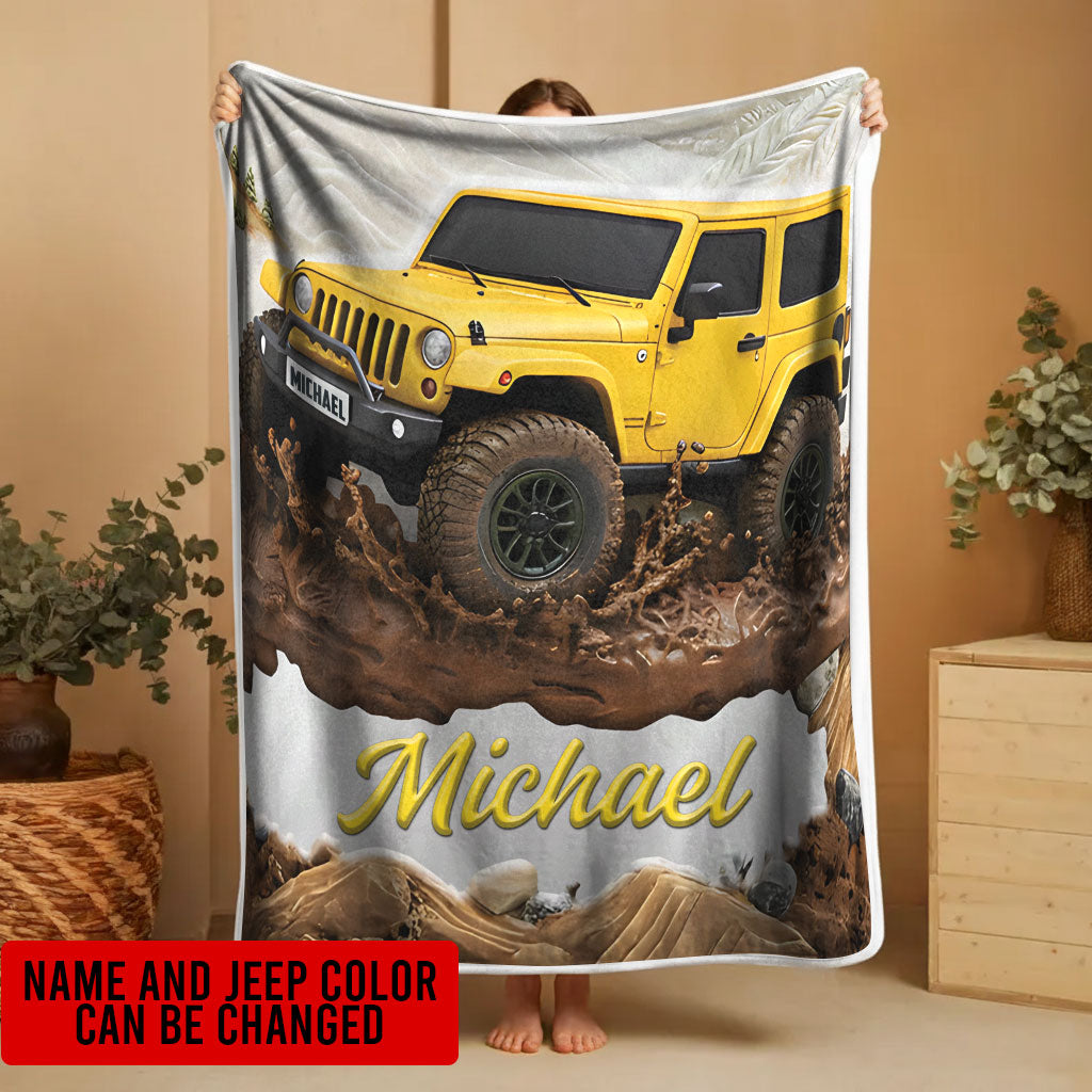 Personalized Jeep Offroad Muddy Life Sherpa Blanket