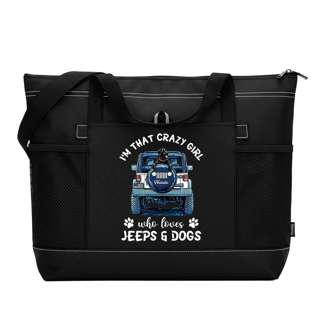 Personalized Jeeps And Dogs Girl Tote Bag Supler Store