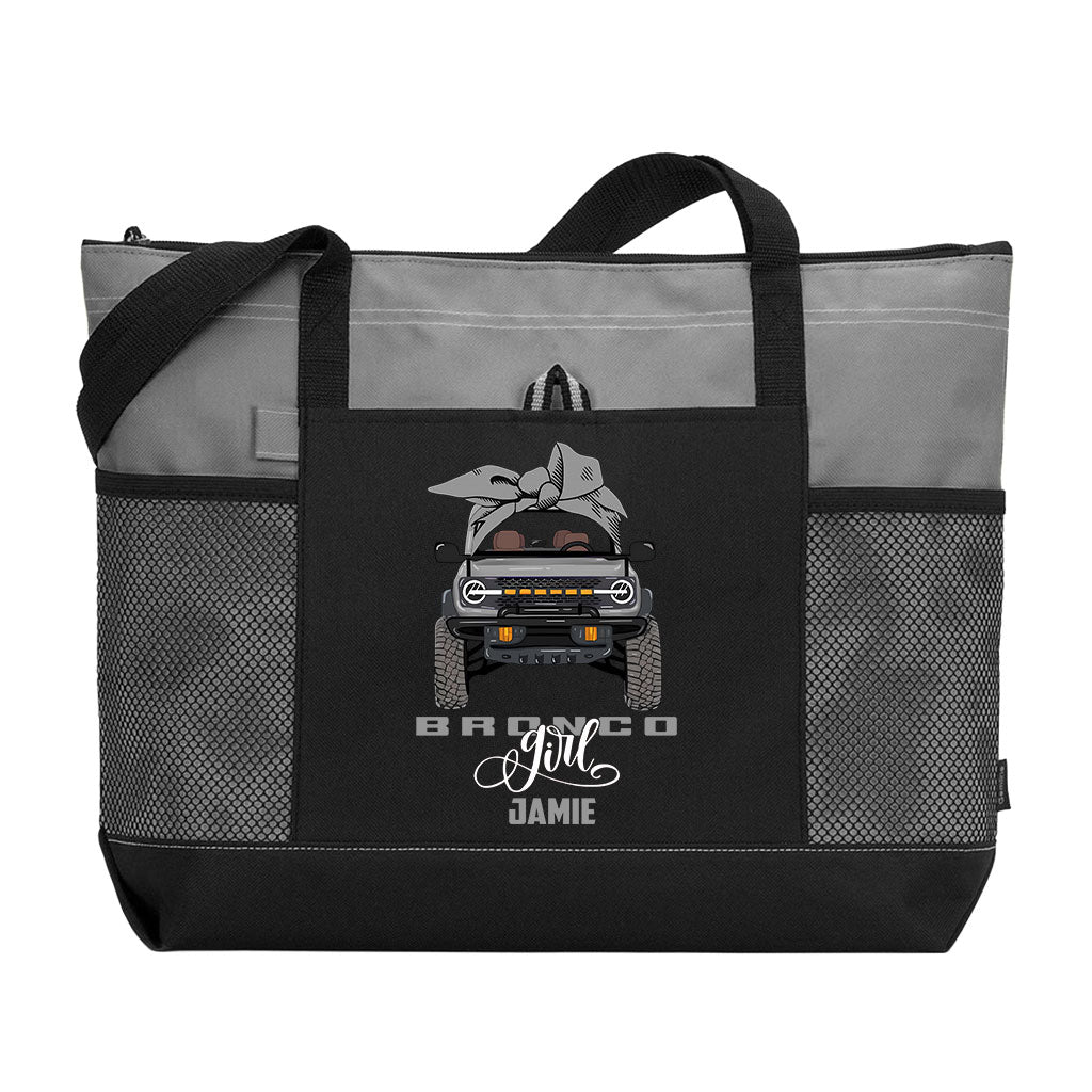 Personalized Bronco Girl Bow Tote Bag Supler Store