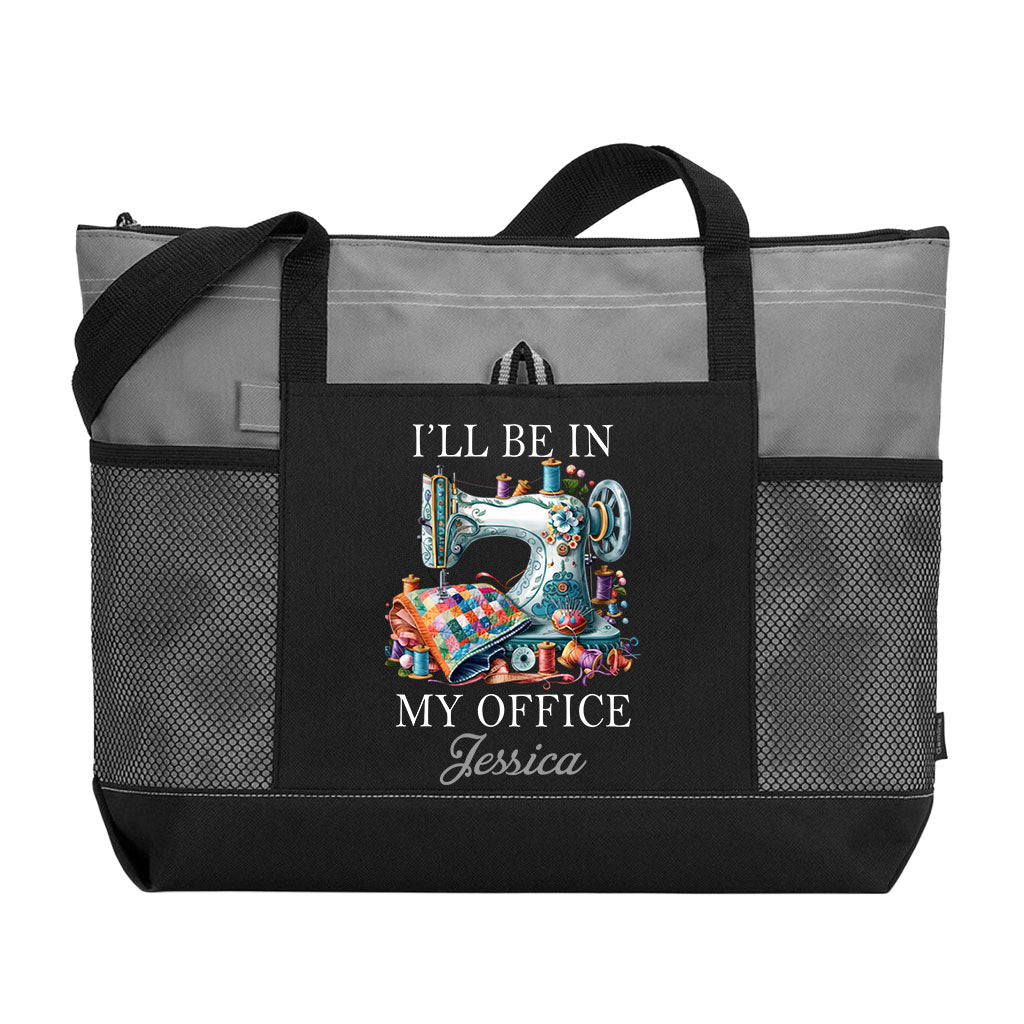 Personalized Sewing I'll Be In My Office Tote Bag Supler Store