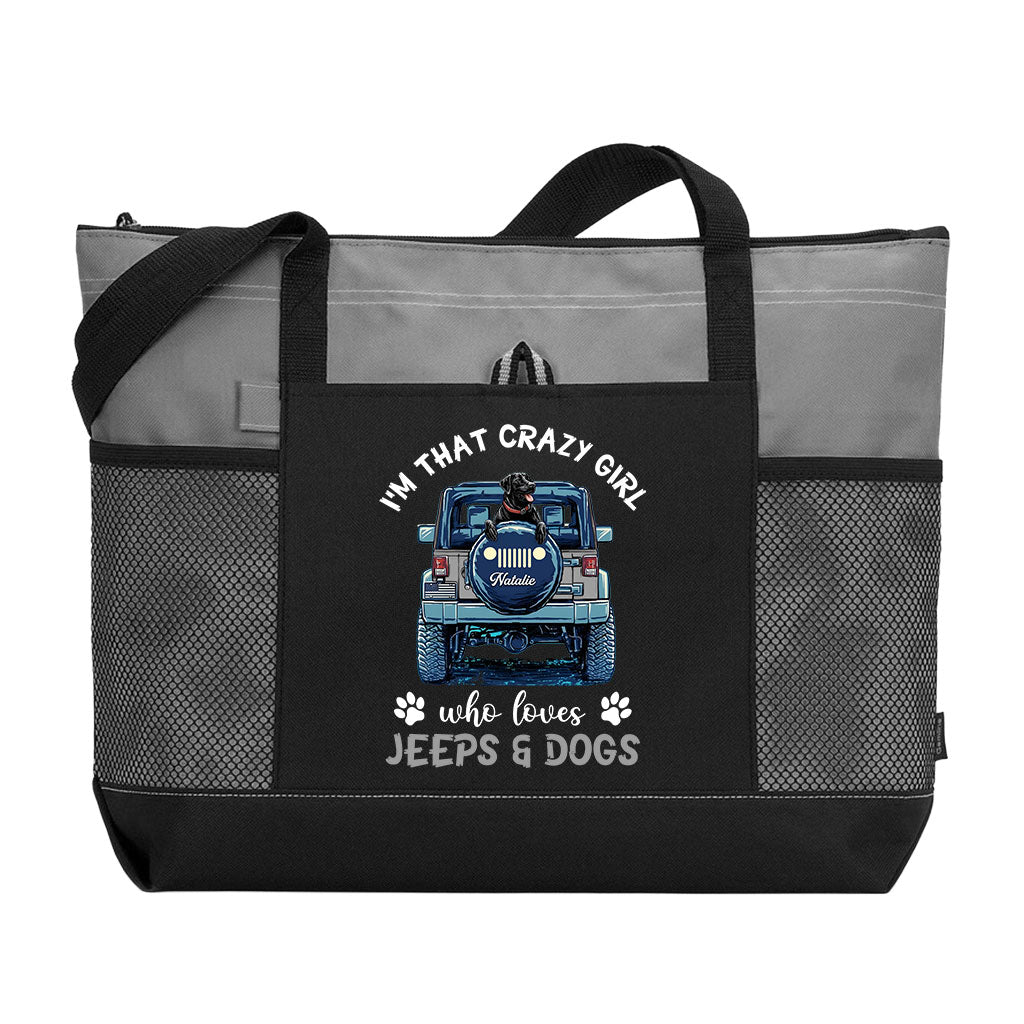 Personalized Jeeps And Dogs Girl Tote Bag Supler Store