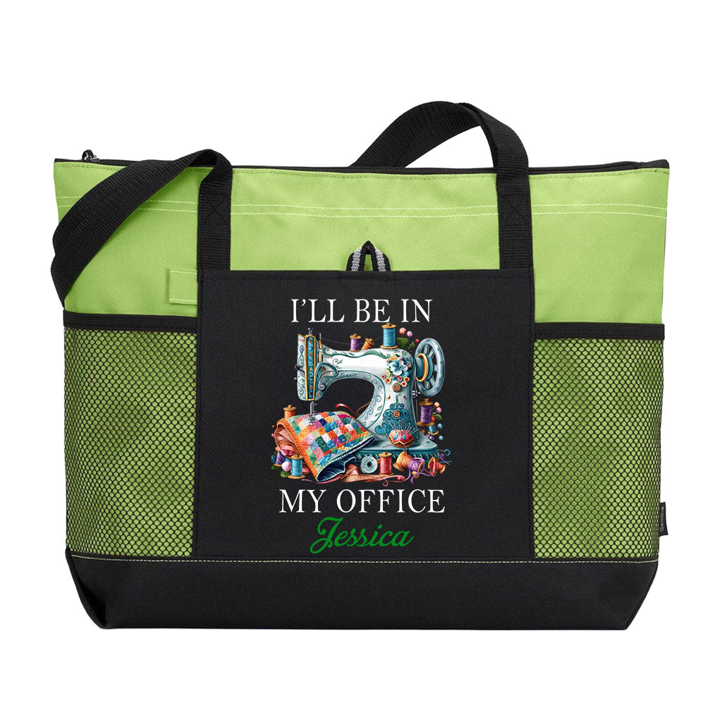 Personalized Sewing I'll Be In My Office Tote Bag Supler Store