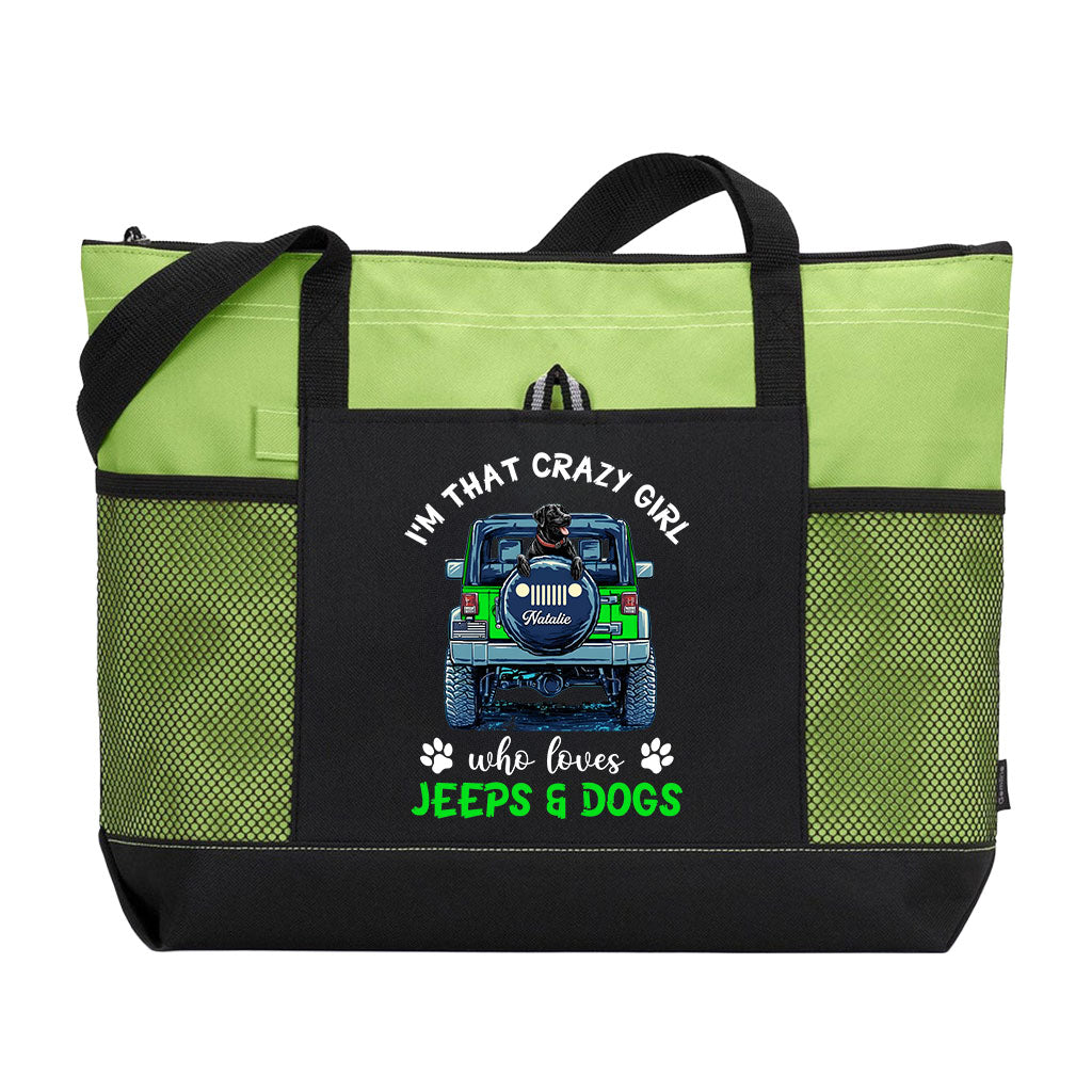 Personalized Jeeps And Dogs Girl Tote Bag Supler Store