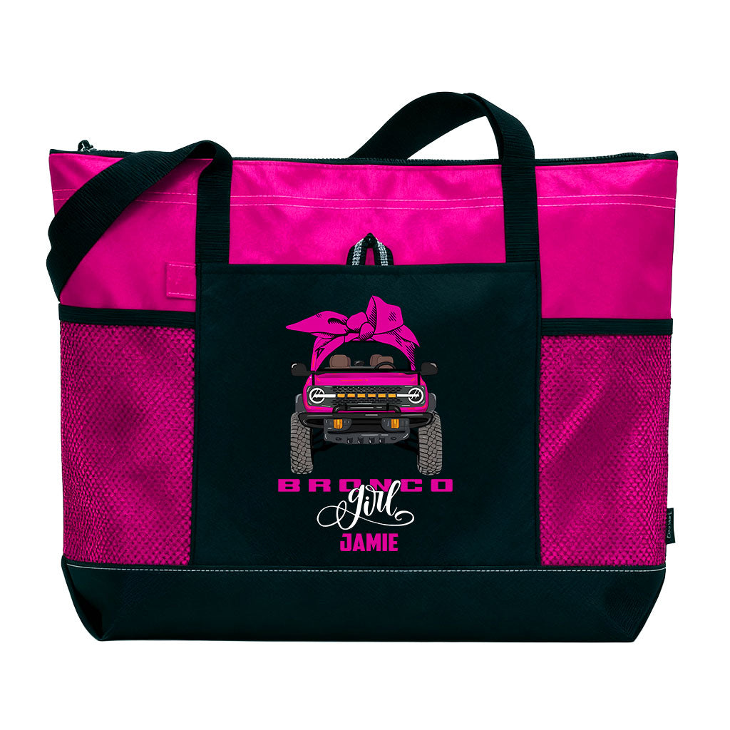 Personalized Bronco Girl Bow Tote Bag Supler Store