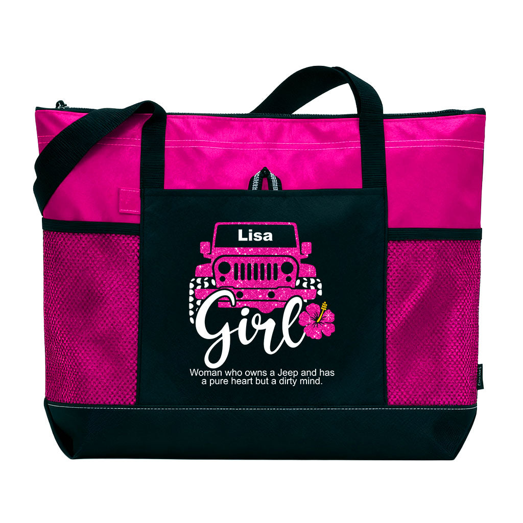 Personalized Jeep Girl Pure Heart Dirty Mind Tote Bag Supler Store