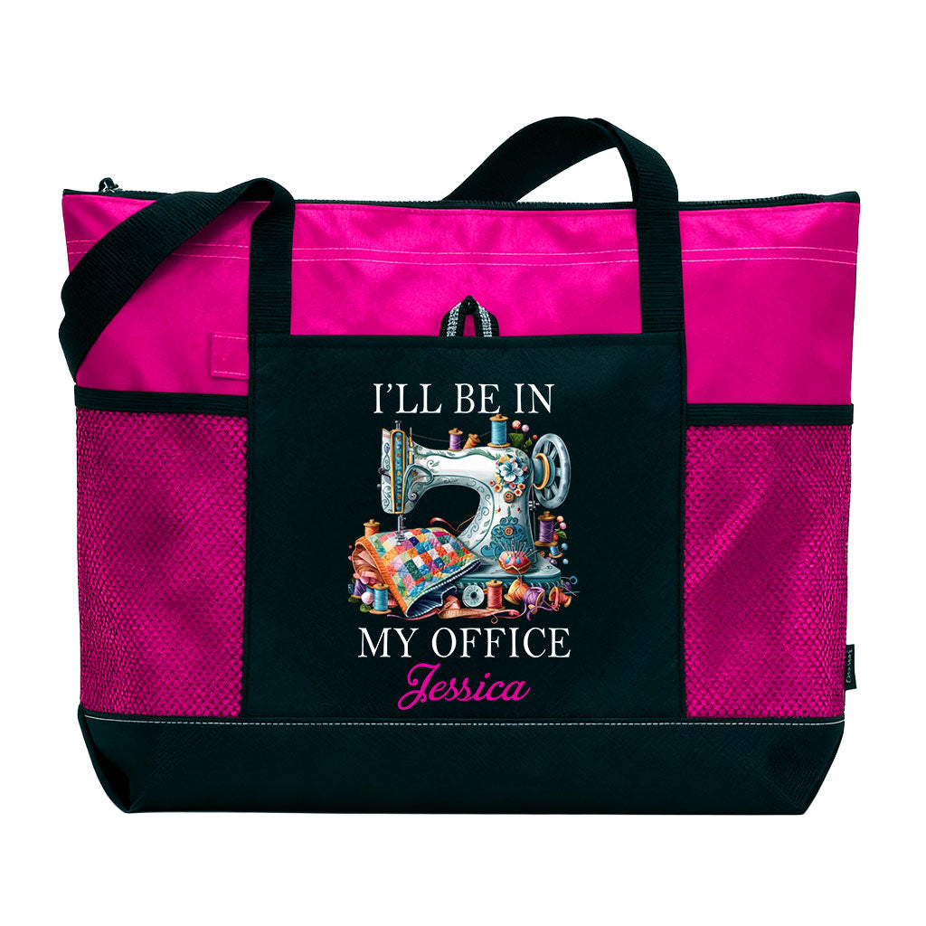Personalized Sewing I'll Be In My Office Tote Bag Supler Store