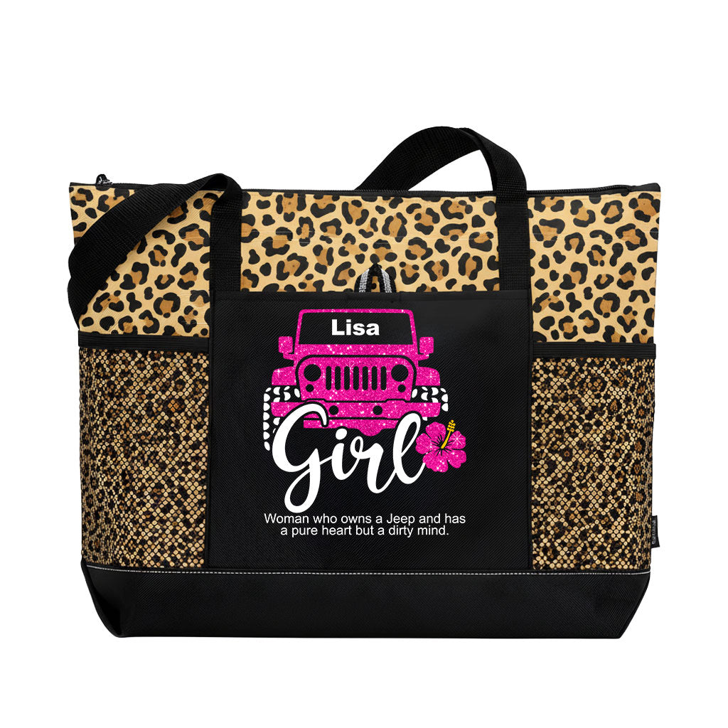 Personalized Jeep Girl Pure Heart Dirty Mind Tote Bag Supler Store